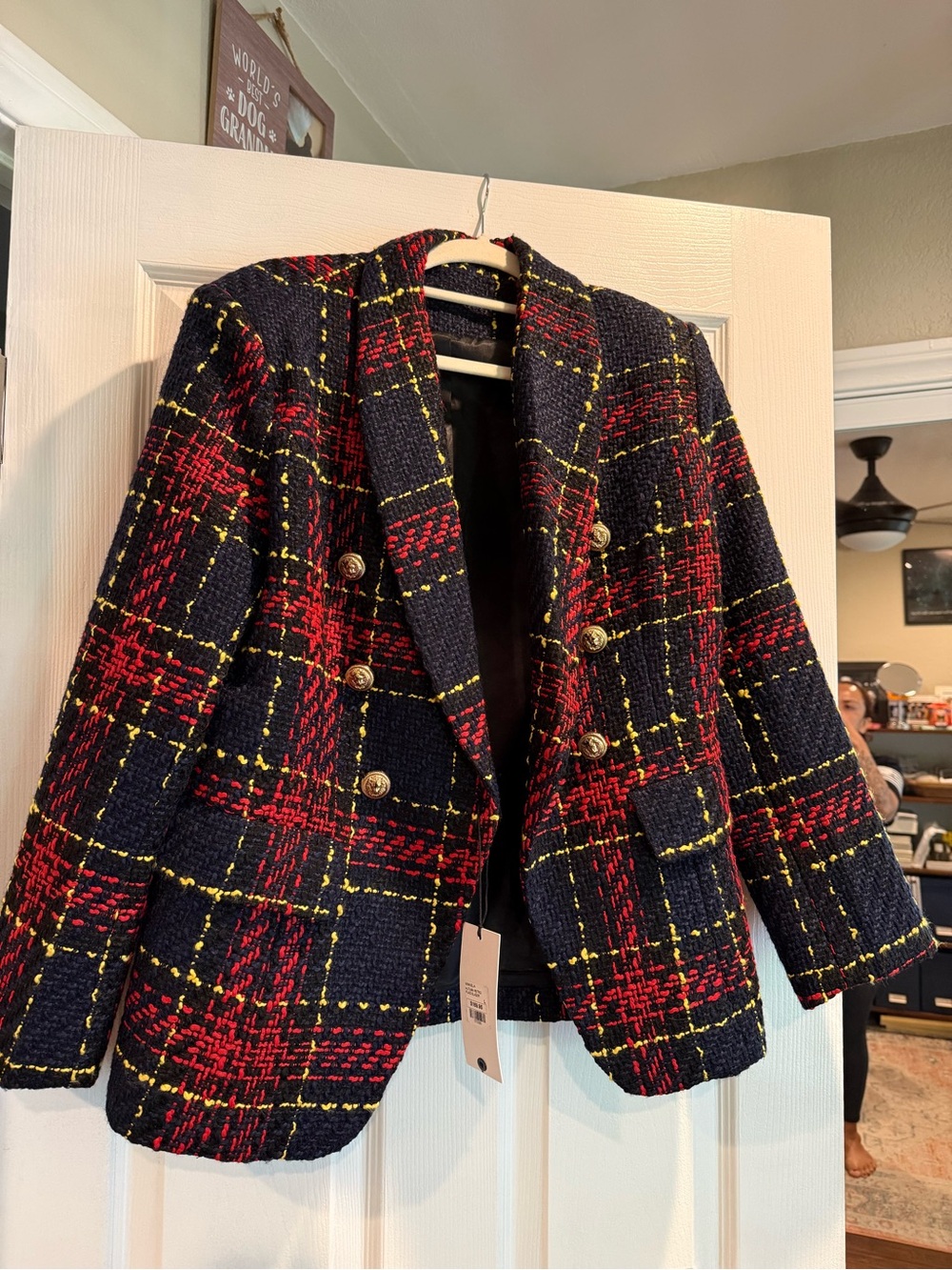 Junk Gypsy Autumn Retro Plaid Blazer NWT